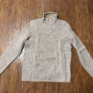 Thread + Supply 1/4 Zip Pullover Heathered Brown/Ivory Size XS NEW!